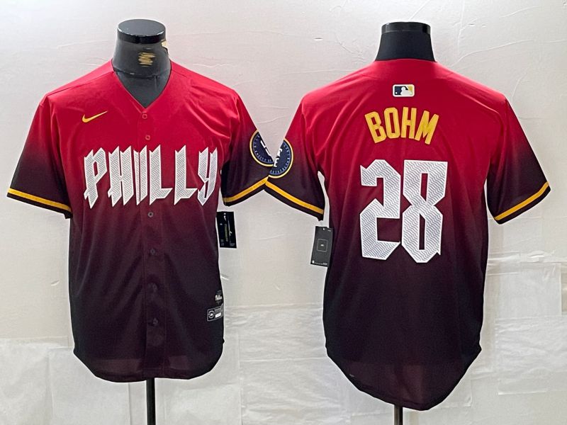 Men Philadelphia Phillies #28 Bohm Red City Edition Nike 2024 MLB Jersey style 1->philadelphia phillies->MLB Jersey